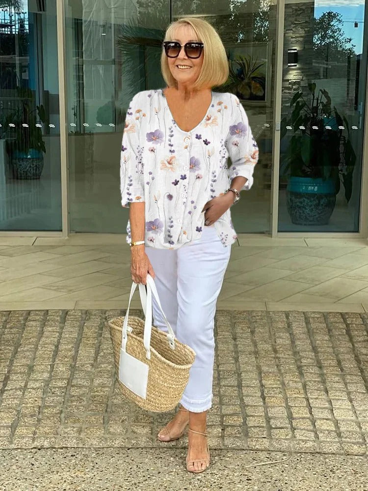 Callista | Floral Button Blouse