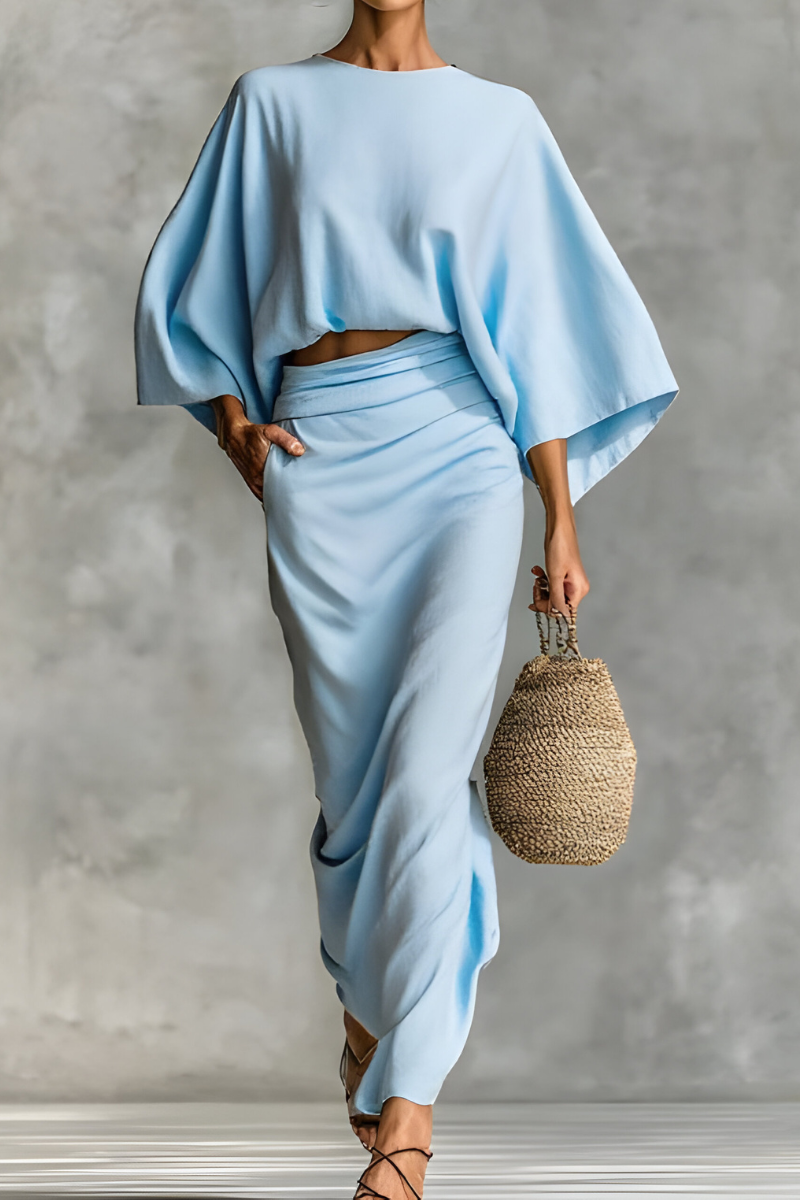 Ardith | Draped Top & Skirt Set