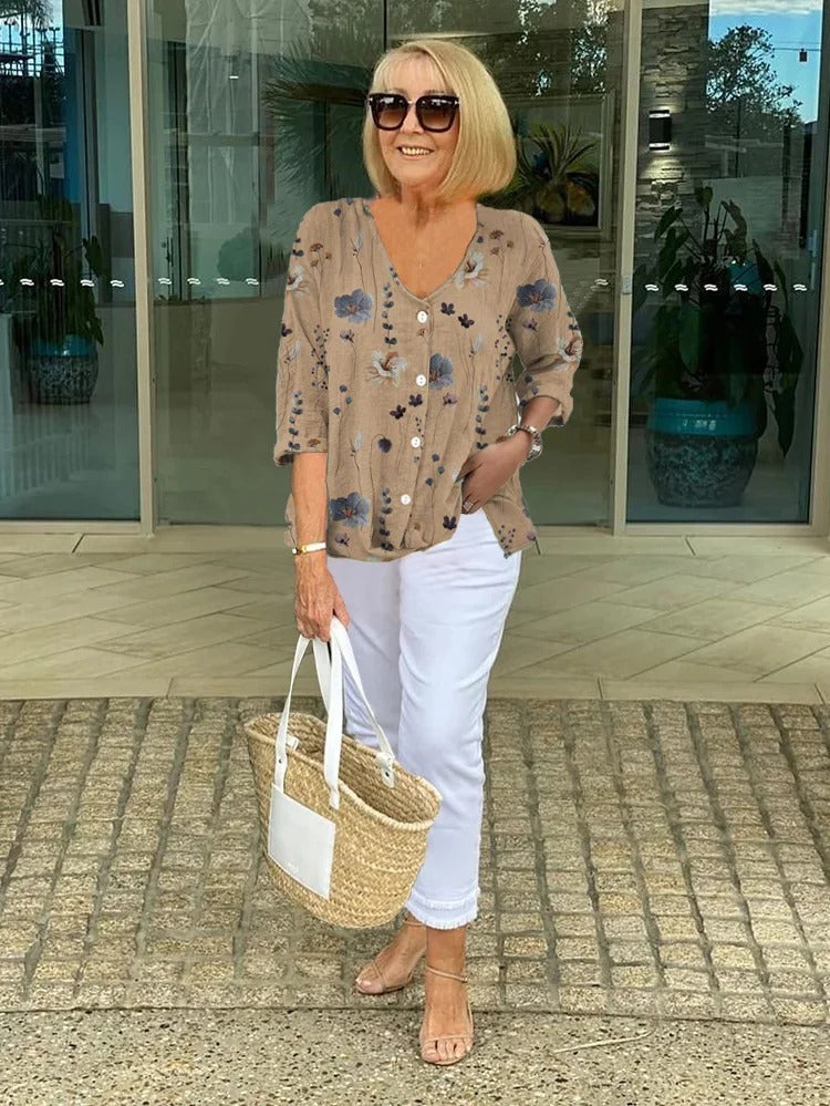 Callista | Floral Button Blouse