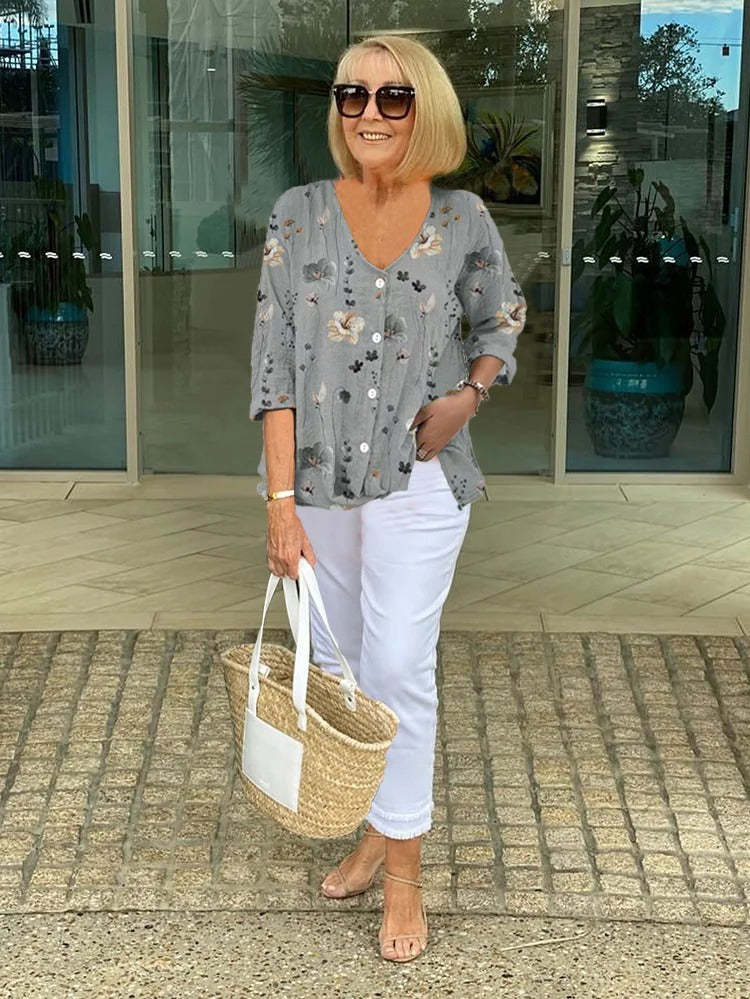 Callista | Floral Button Blouse