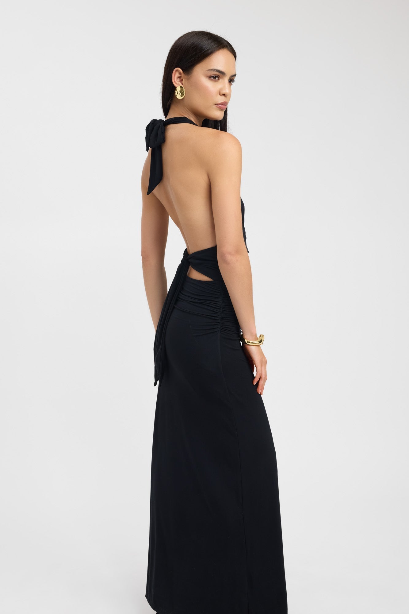 Alora | Sophisticated Halter Maxi Dress