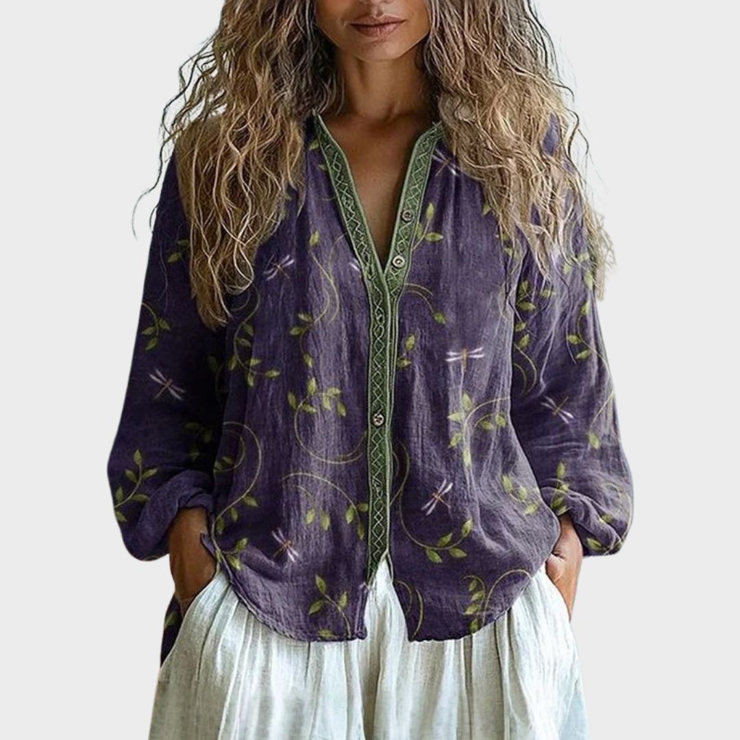 Avis | Vintage Leaf Print Blouse