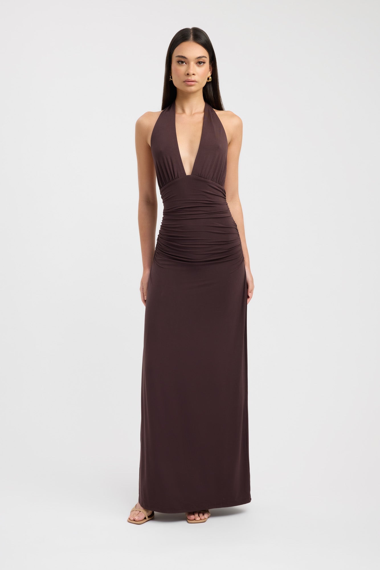 Alora | Sophisticated Halter Maxi Dress
