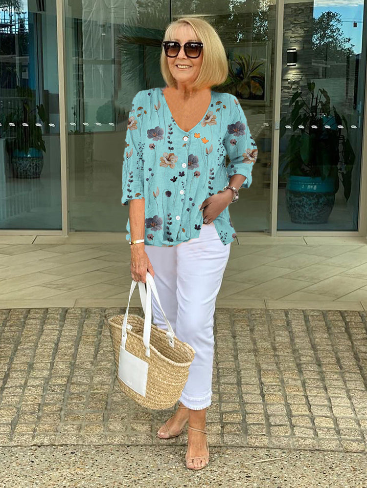 Callista | Floral Button Blouse