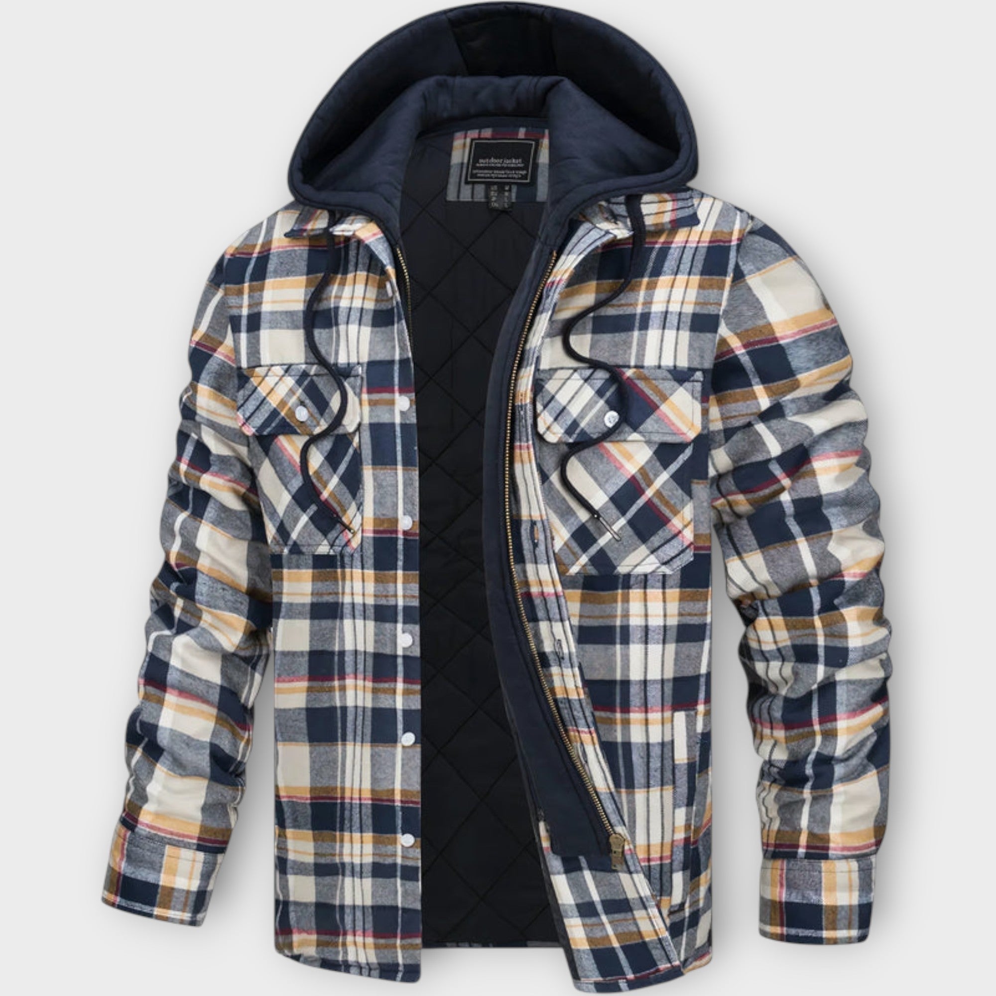 Cooper | Quilted Check Hooded Jacket