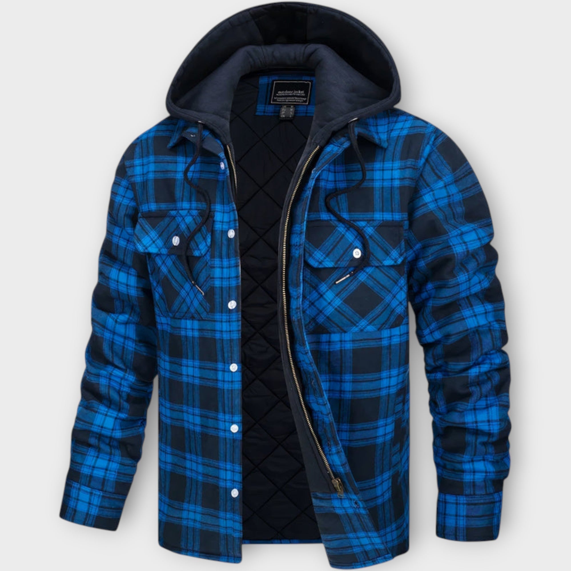 Cooper | Quilted Check Hooded Jacket