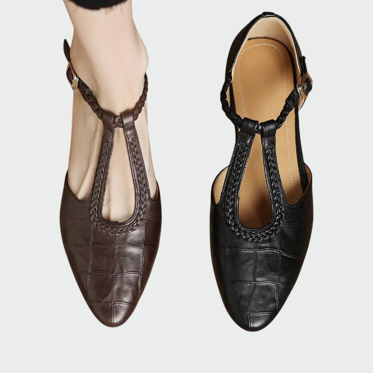 Clara | Pointed T-Bar Mary Jane Shoes