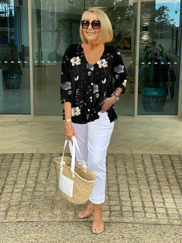 Callista | Floral Button Blouse