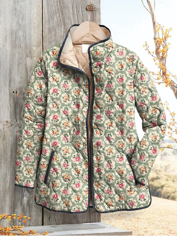 Eleanor | Vintage Rose Quilted Jacket