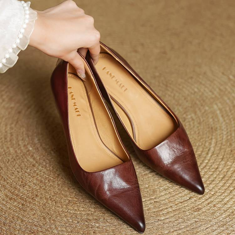 Irene | Pointed Toe Leather Pumps