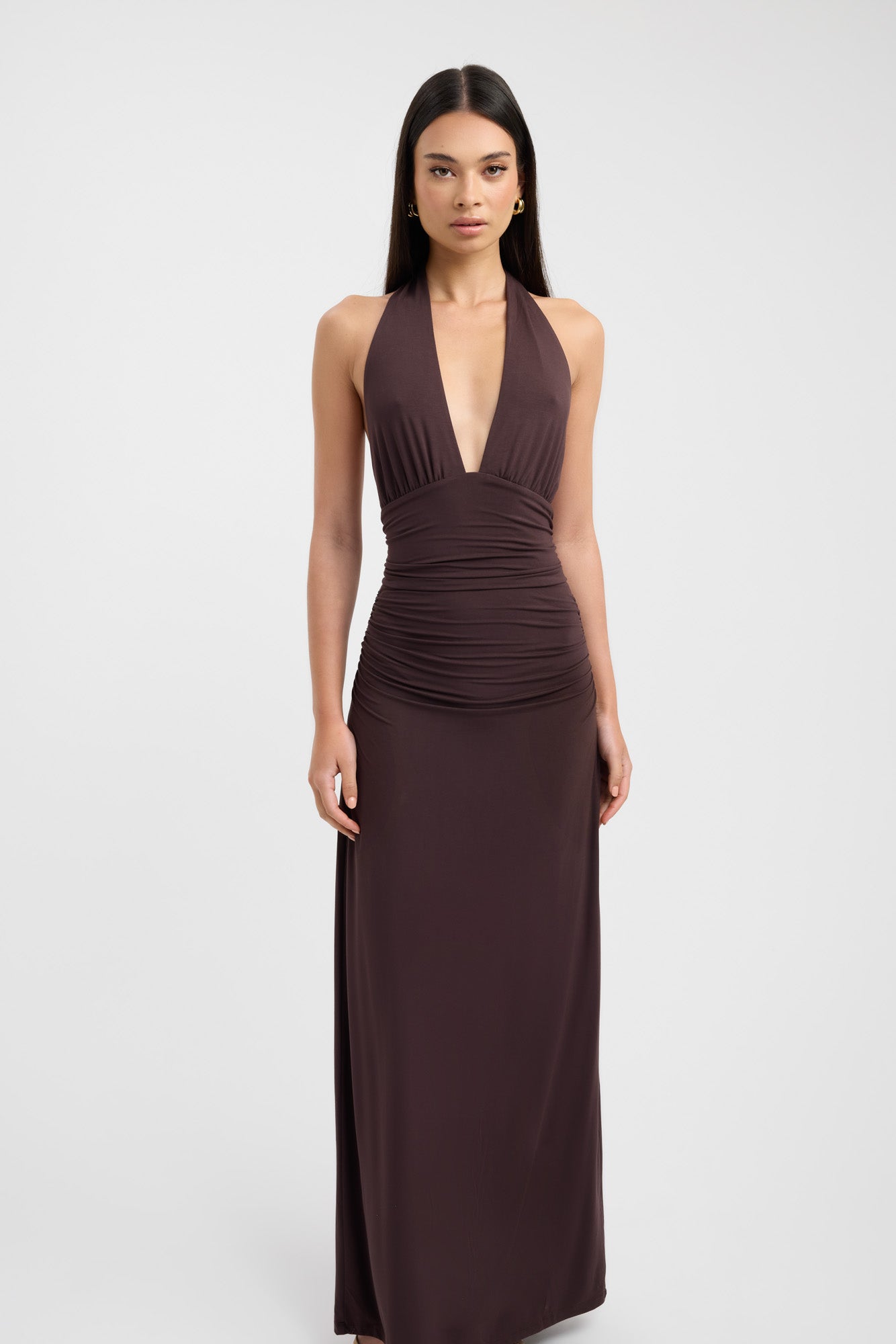 Alora | Sophisticated Halter Maxi Dress