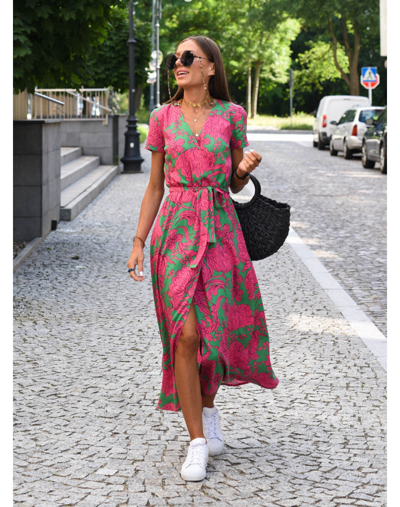 Mirielle | Floral Wrap Midi Dress