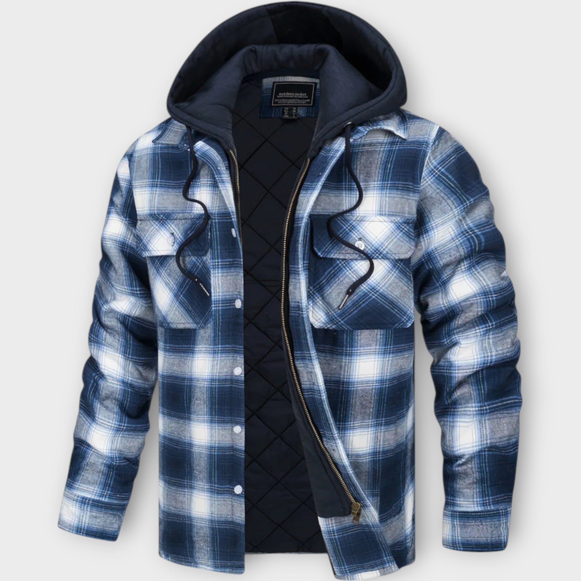 Cooper | Quilted Check Hooded Jacket