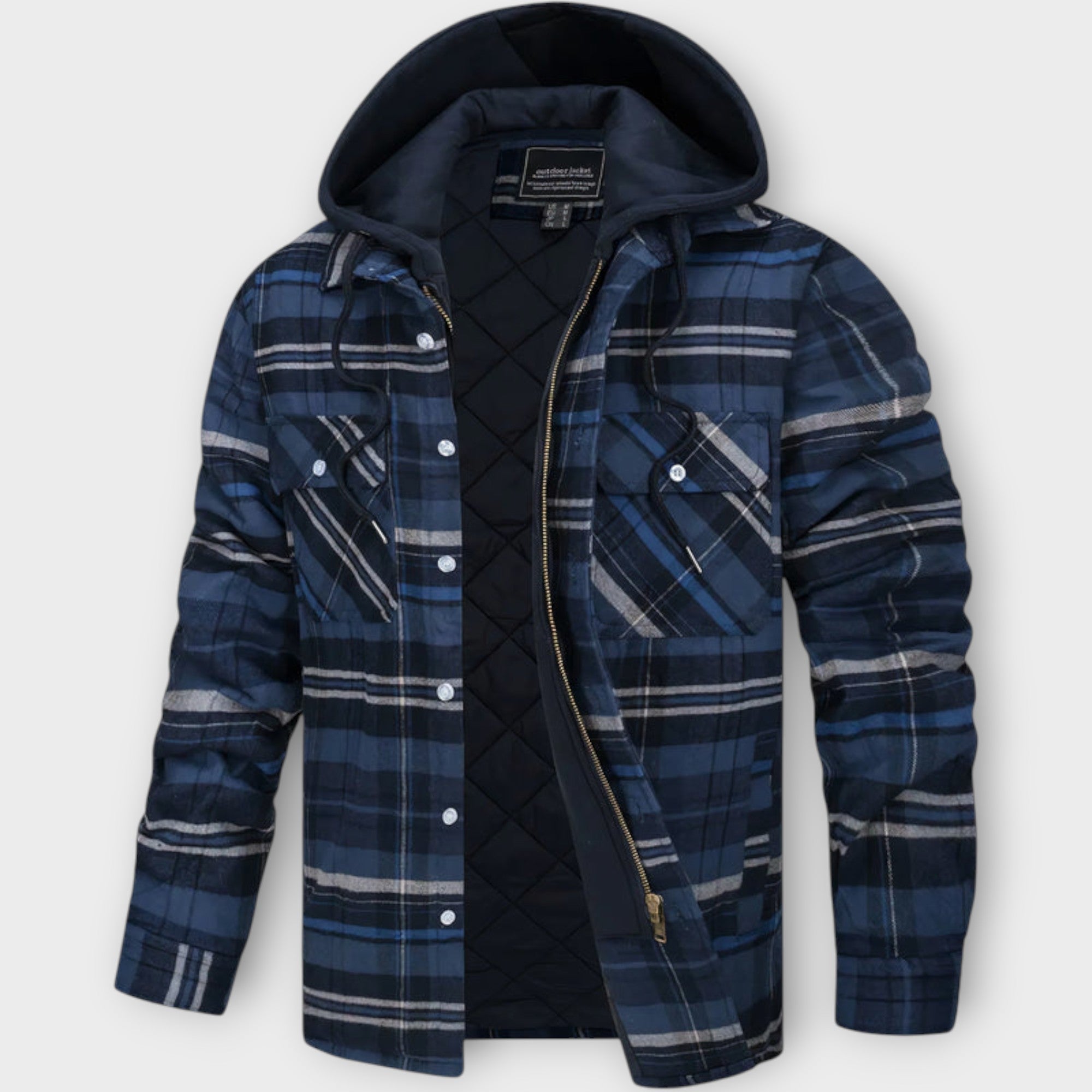 Cooper | Quilted Check Hooded Jacket